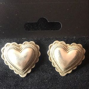 Vintage Sterling Silver 925 heart earrings